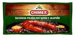 Empaque Salchicha Polaca con Queso y Jalapeño Chimex